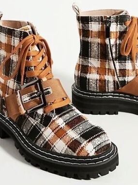 Cecelia New York Gingerbread Leather Lug Sole Boots